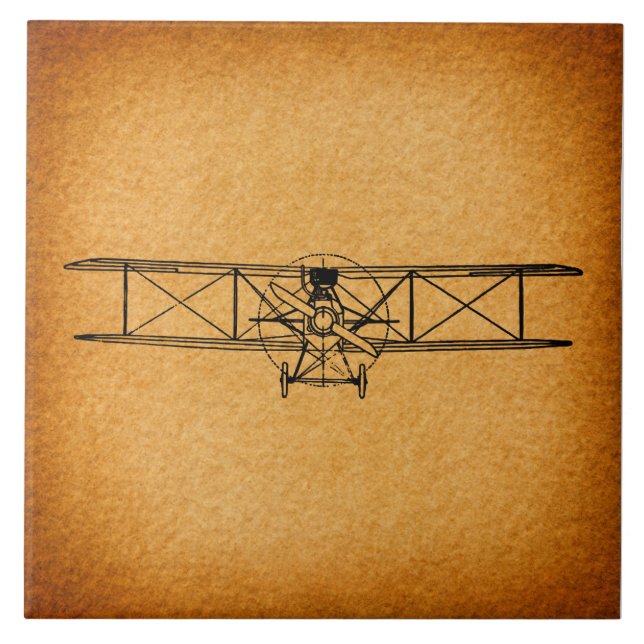 Vintage Biplane Antiguo Avião (Frente)