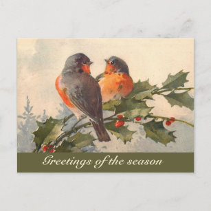 Vintage bird no cartão postal holandês