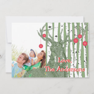 Vintage Bird Tree Cartão de Natal