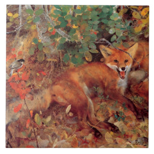 Vintage Bird Yellow Bruno Liljefors Foxes