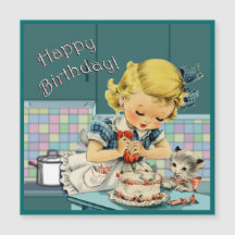 Vintage Birthday Magnetic Card