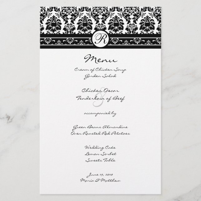 Vintage Black Damask Borders (Frente)