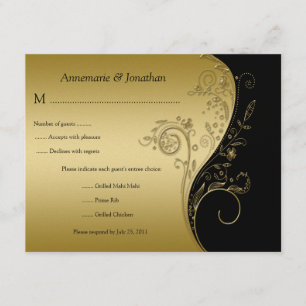 Vintage Black e Dourada RSVP Floral