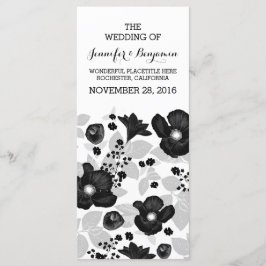 Vintage Black Fly Wreath Programas de casamento