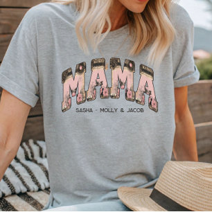 Vintage Black/Pink Floral Lace Varsity Style Mama