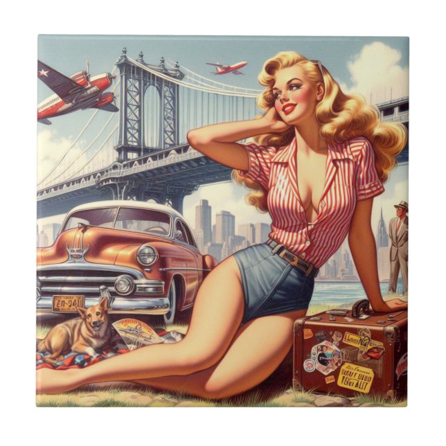 Vintage Blonde Pin-up (Frente)