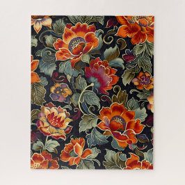 Vintage Bloom Elegance Quebra-cabeça