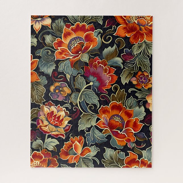 Vintage Bloom Elegance Quebra-cabeça (Vertical)