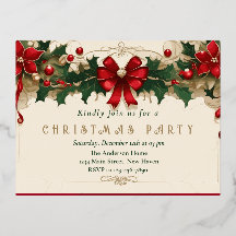 Vintage Blooms: Retrô Convite de Natal