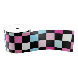 Vintage Blue and Pink Checkered Pattern