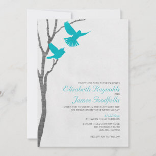 Vintage Blue Birds Convites De Casamento