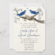 Vintage Blue Birds Convites De Casamento (Frente)