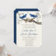 Vintage Blue Birds Convites De Casamento (Frente/Verso In Situ)
