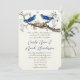 Vintage Blue Birds Convites De Casamento (Em pé/Frente)