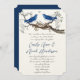 Vintage Blue Birds Convites De Casamento (Frente/Verso)