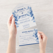 Vintage Blue Floral Chinoiserie Inspirada Casament