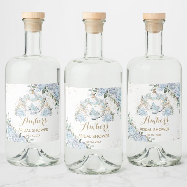 Vintage Blue Floral Princess Pumpkin Carruagem (Garrafas)