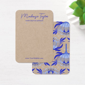 Vintage Blue Flower Custom Earration Card (Placa d