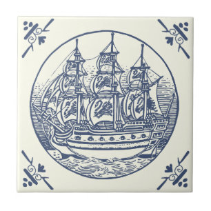 Vintage Blue Sea Ship Clássico na Costa do Marfim