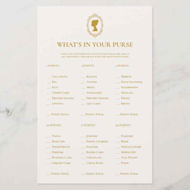 Vintage Blue What's In Your Purse Bridal Shower (Frente)