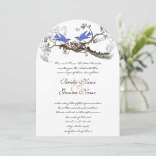 Vintage Bluebird Curtindo Convites De Casamento