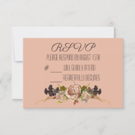 Vintage Blush & Plum Floral Response RSVP