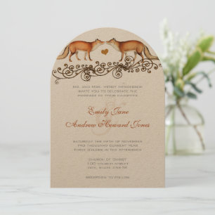 Vintage Boho Forest Foxes Casamento Convite