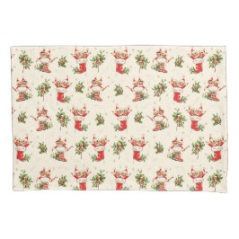 Vintage Bonita Retrora Elfos Vermelhos de Natal