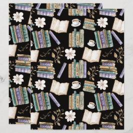Vintage Books Scrapbook Paper in Black
