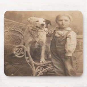 Vintage border collie Mousepad