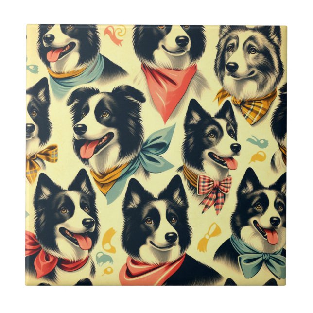 Vintage Border Collie Seamless (Frente)