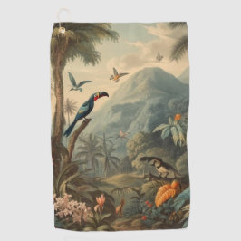 Vintage botânica de tucanos e flores