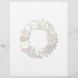 Vintage Botanical Page - Floral Wreath