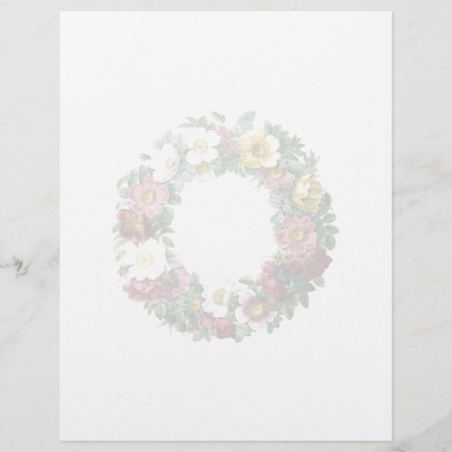 Vintage Botanical Page - Floral Wreath (Frente)