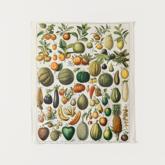 Vintage Botanical Tapeçaria (Frente)