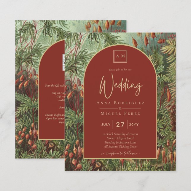 Vintage Botanical Terracotta Florals Arch WEDDING (Frente/Verso)