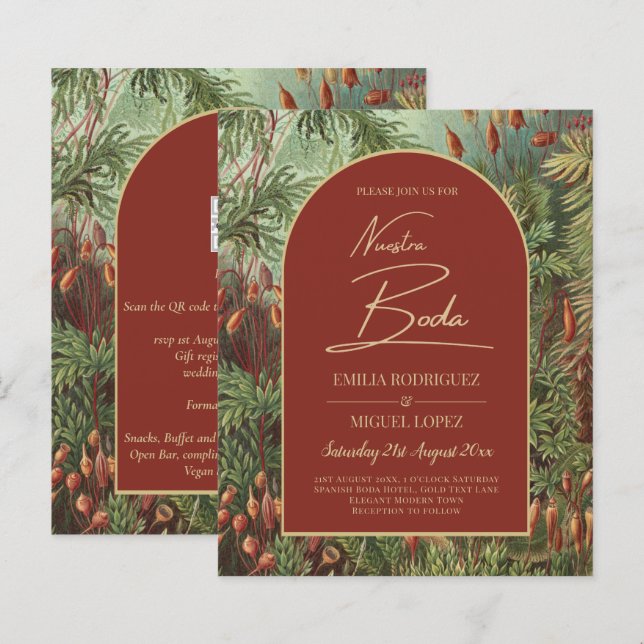 Vintage Botanical Terracotta Florals Arch WEDDING (Frente/Verso)