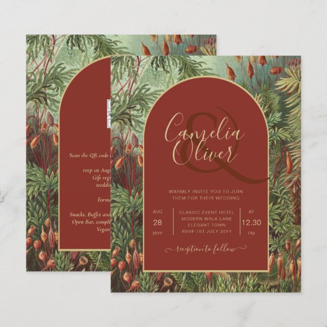 Vintage Botanical Terracotta Florals Arch WEDDING (Frente/Verso)