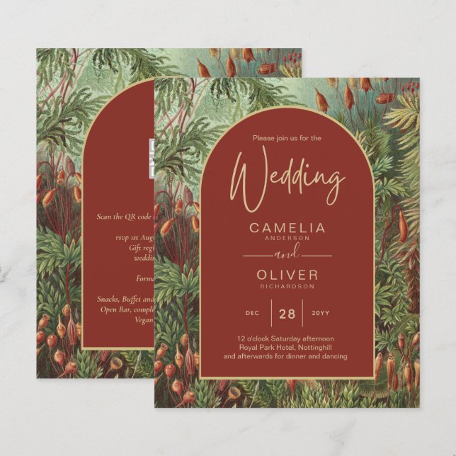 Vintage Botanical Terracotta Florals Arch WEDDING (Frente/Verso)