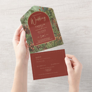 Vintage Botanical Terracotta Florals Arch WEDDING