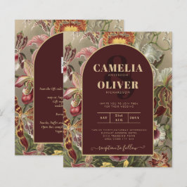 Vintage Bourgundy Floral Weddin