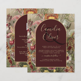 Vintage Bourgundy Floral Weddin