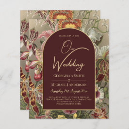 Vintage Bourgundy Floral Weddin