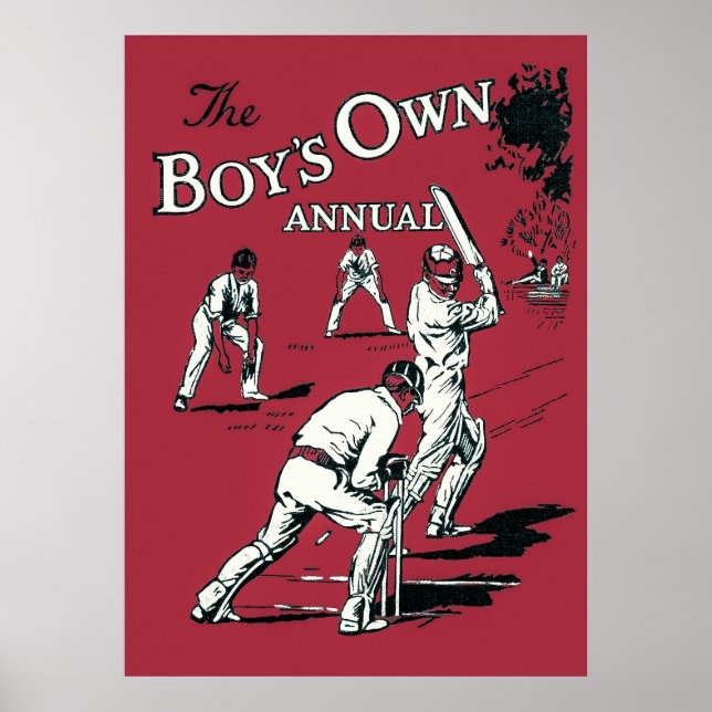 Vintage Boy's Annual - Archival Cricket Impressão (Frente)