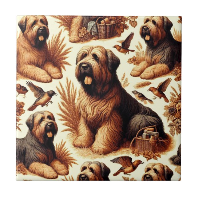 Vintage Briard Dog Seamless (Frente)