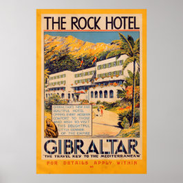 Vintage British The Rock Hotel Poster de viagens