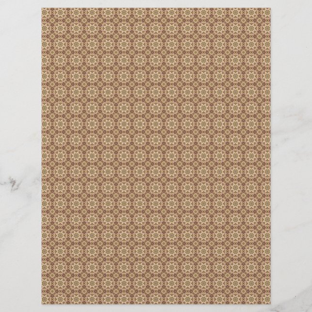 Vintage Brown Circles Scrapbook Paper Pages (Frente)