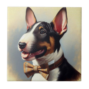 Vintage Bull Terrier Painting Retrato