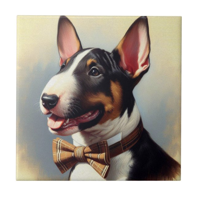 Vintage Bull Terrier Painting Retrato (Frente)