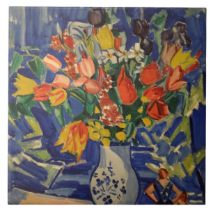 Vintage Buquê com figuras em segundo plano